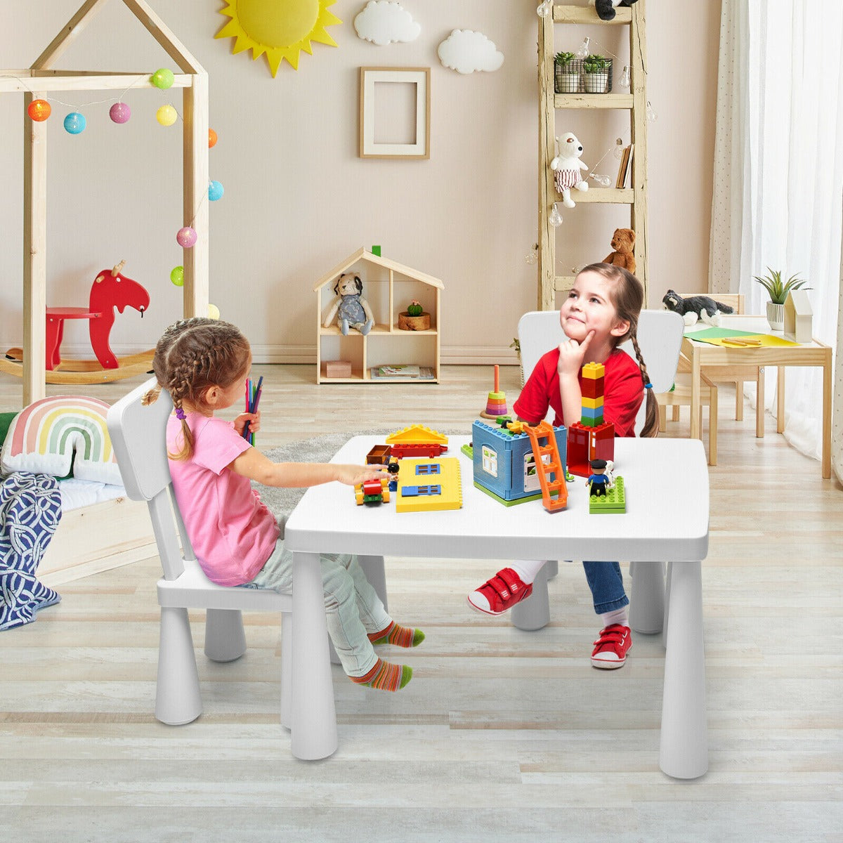 Children's Multi Activity Table and Chair Set-Blue