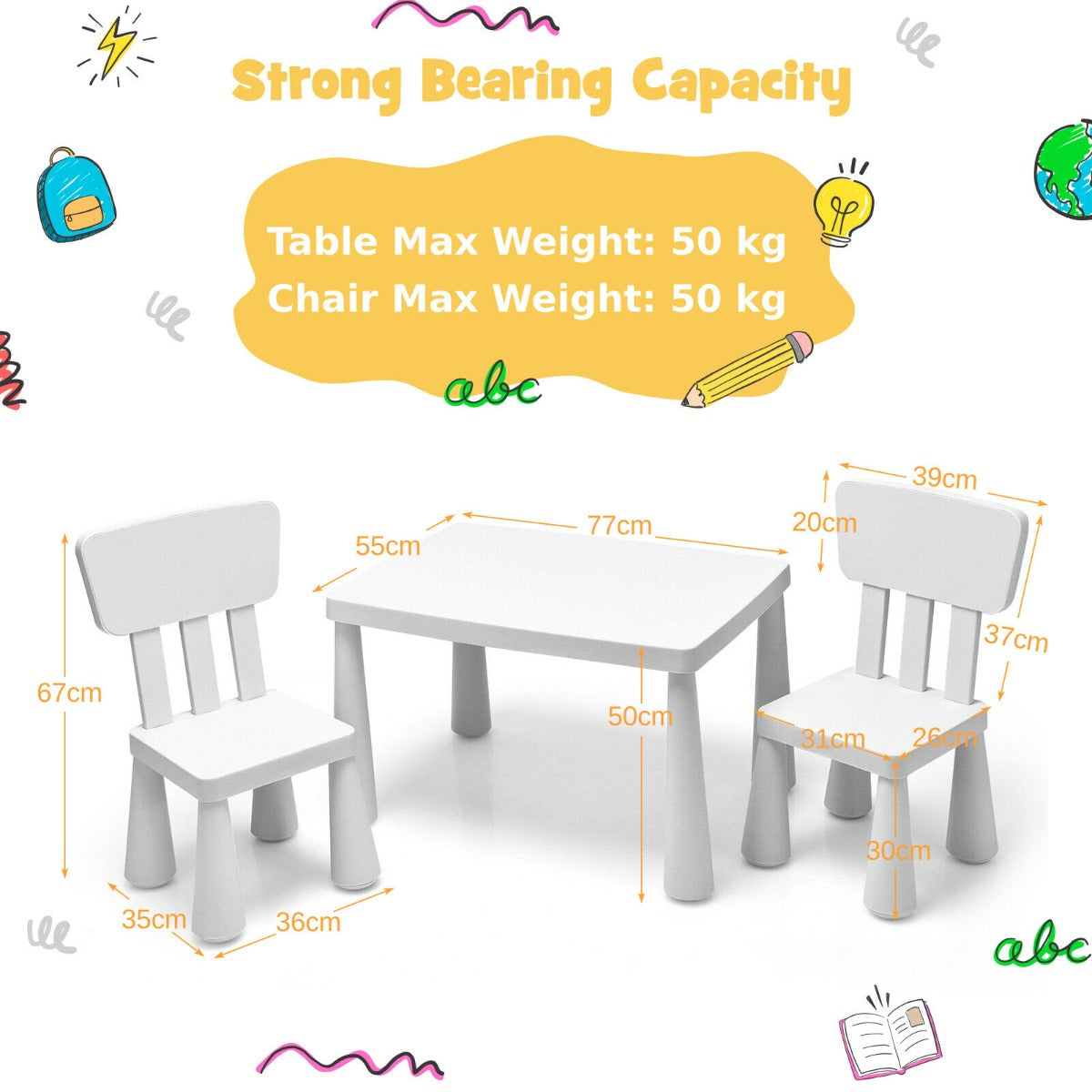 Children's Multi Activity Table and Chair Set-Blue