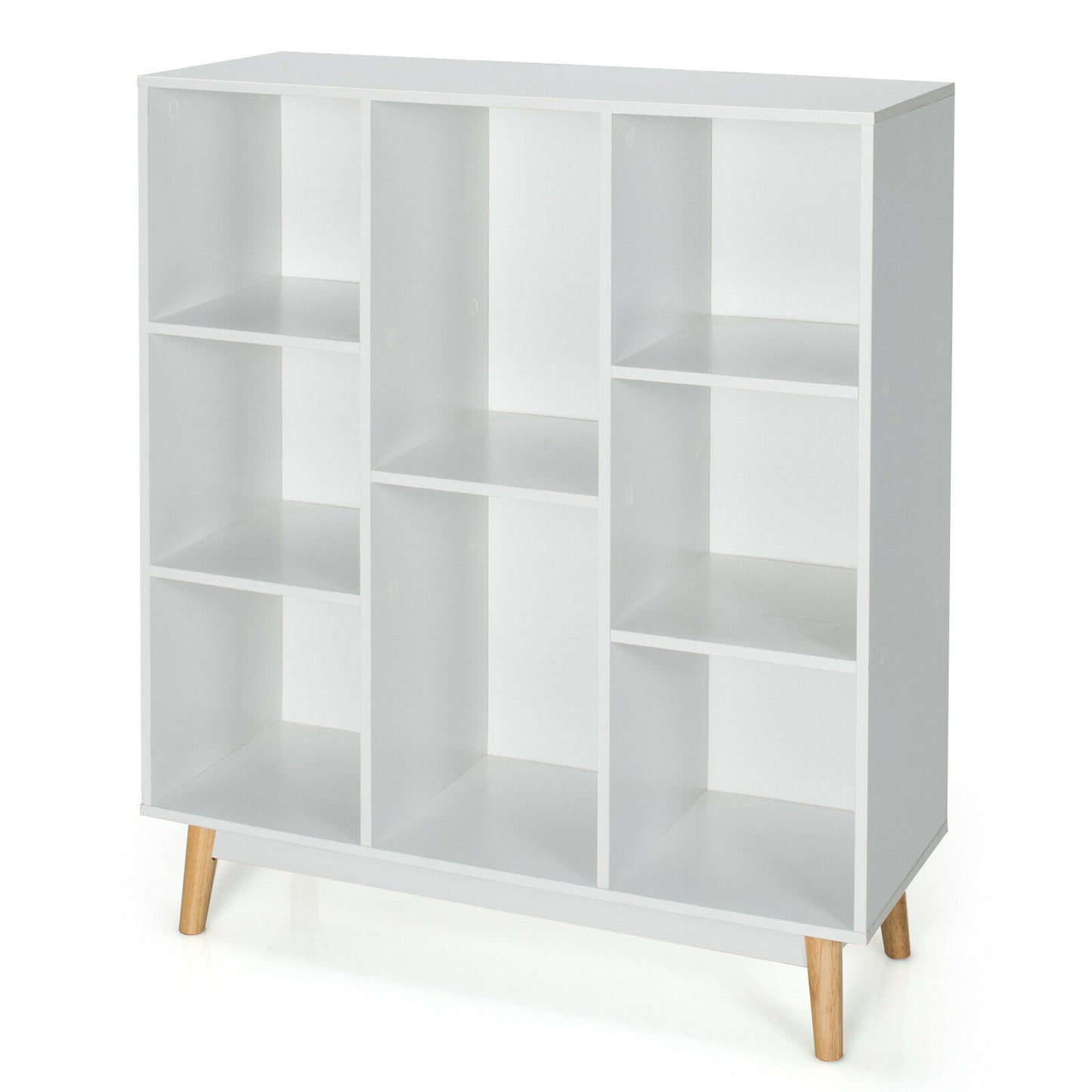 8-Cube Storage Organizer with 2 Anti-Tipping Mechanisms-Dark Brown