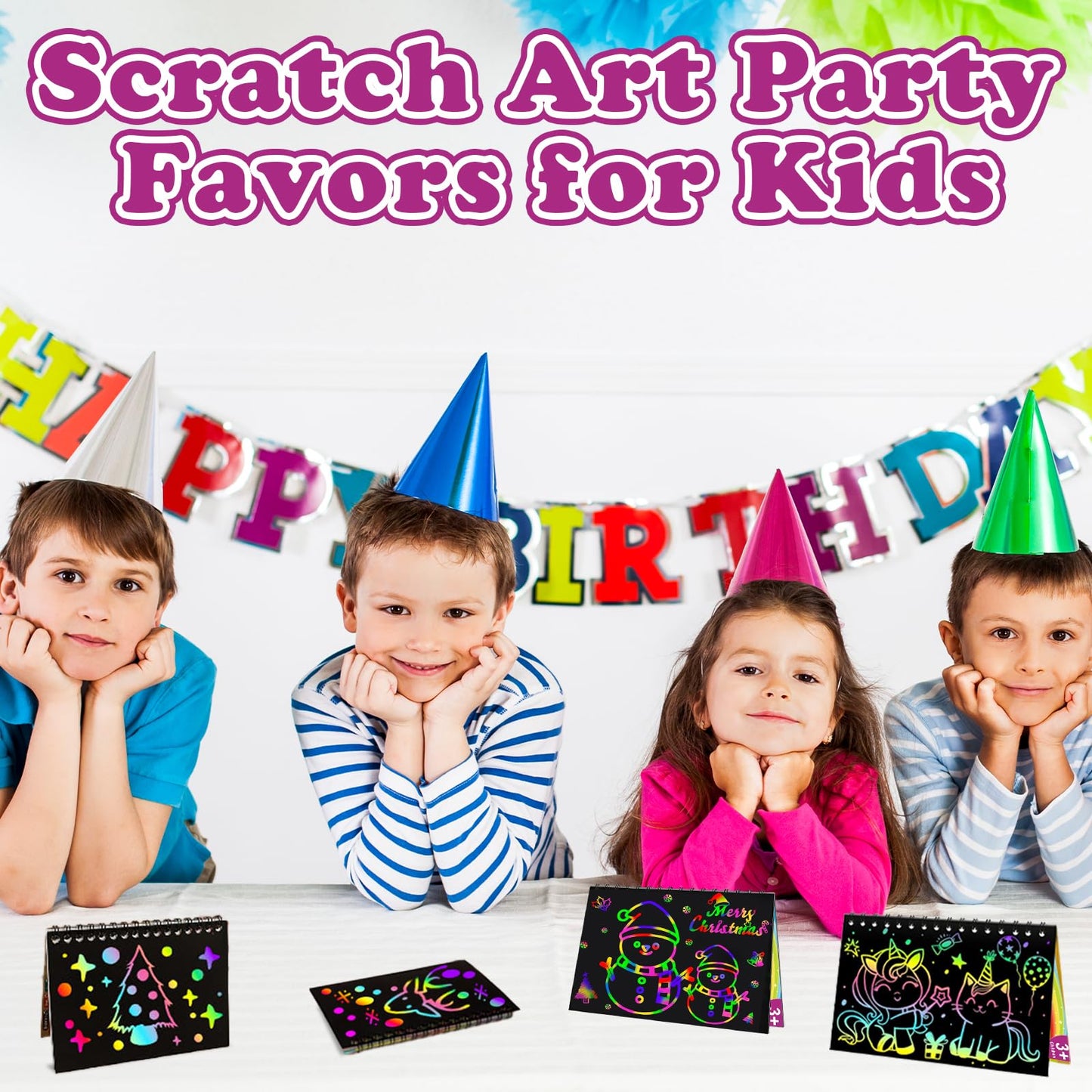 HXDOGSP Scratch Art for Kids – 36-Pack Rainbow Scratch Paper Notebook Set (Ages 4–12)
