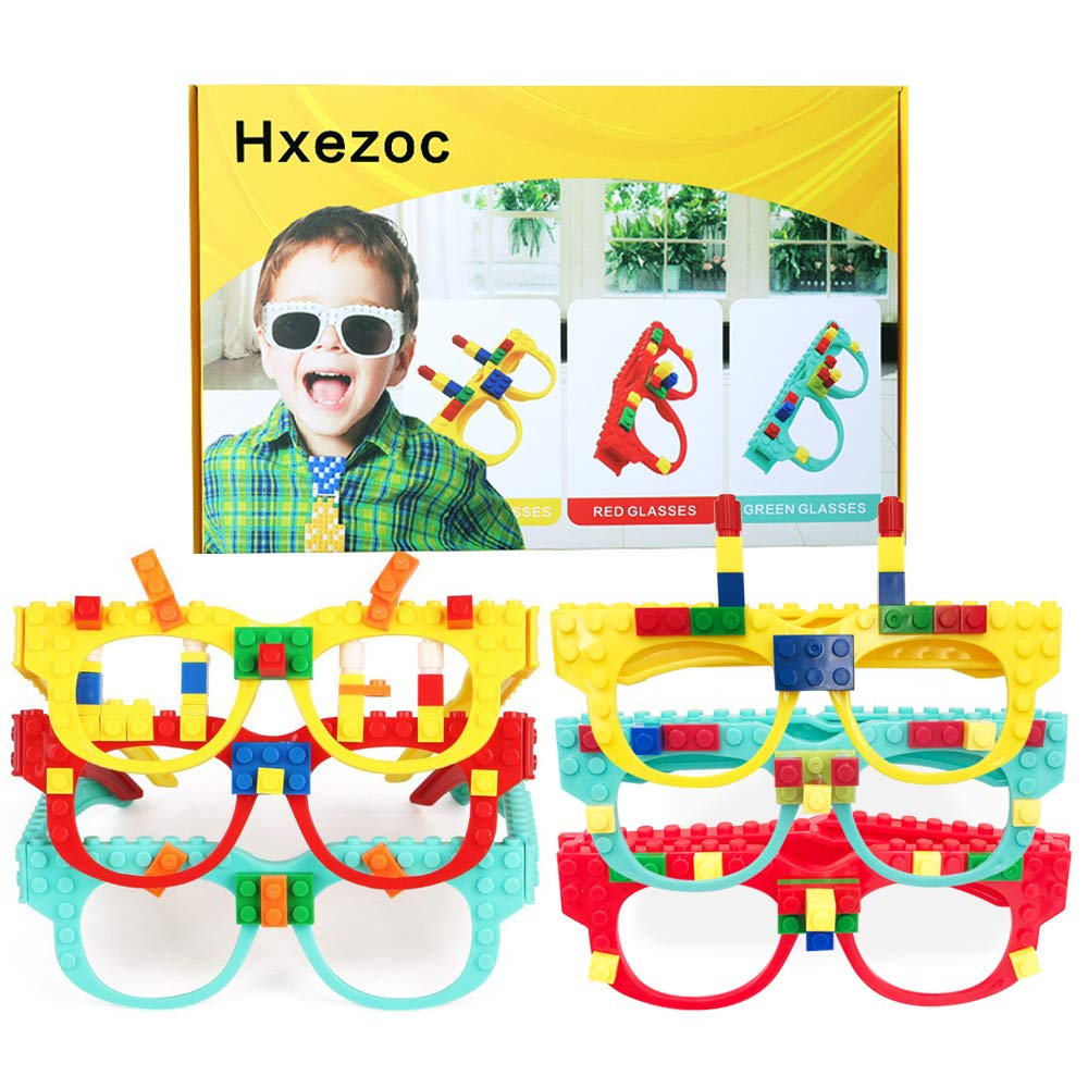 Hxezoc 12 Pcs DIY Building Bricks Glasses — Creative Kids’ Party Games & Favors