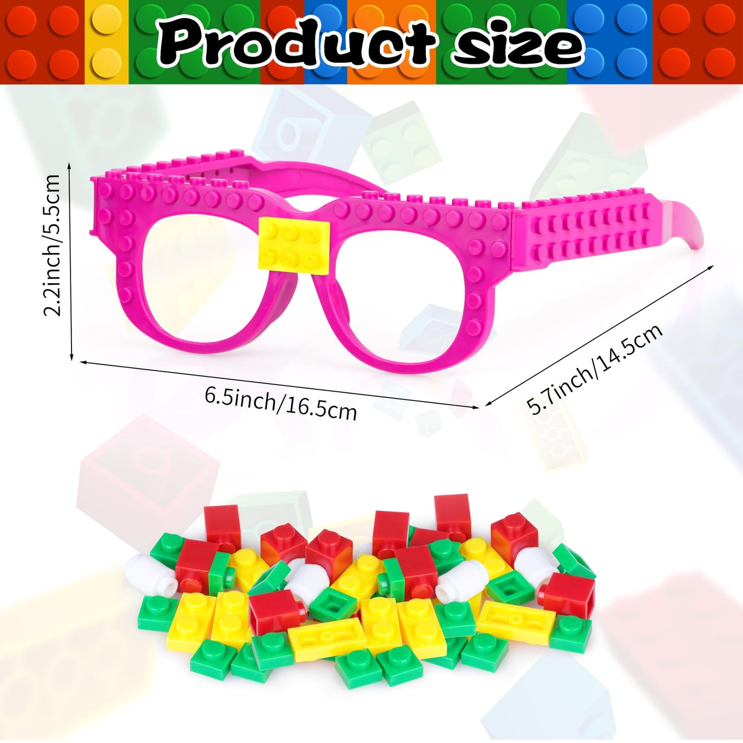Hxezoc 12 Pcs DIY Building Bricks Glasses – Creative Party Favors for Kids