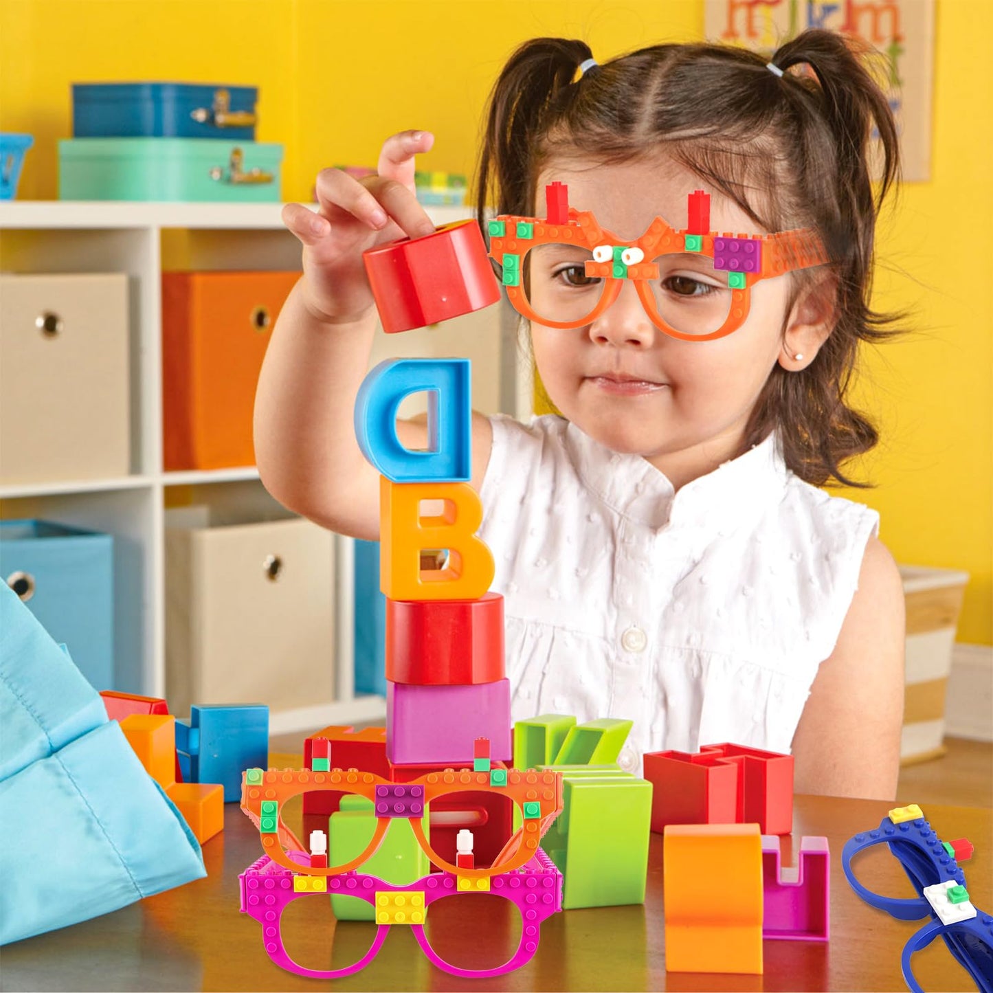 Hxezoc 12 Pcs DIY Building Bricks Glasses – Creative Party Favors for Kids