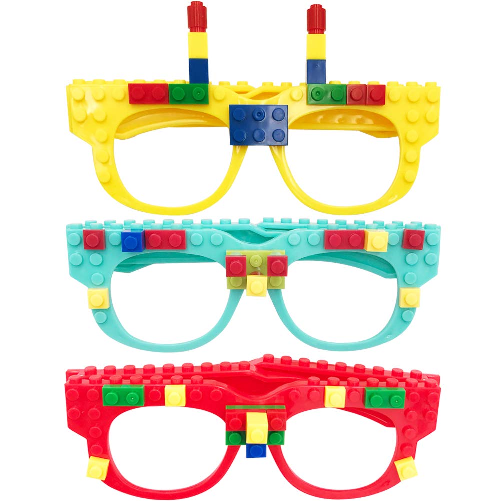 Hxezoc 12 Pcs DIY Building Bricks Glasses — Creative Kids’ Party Games & Favors