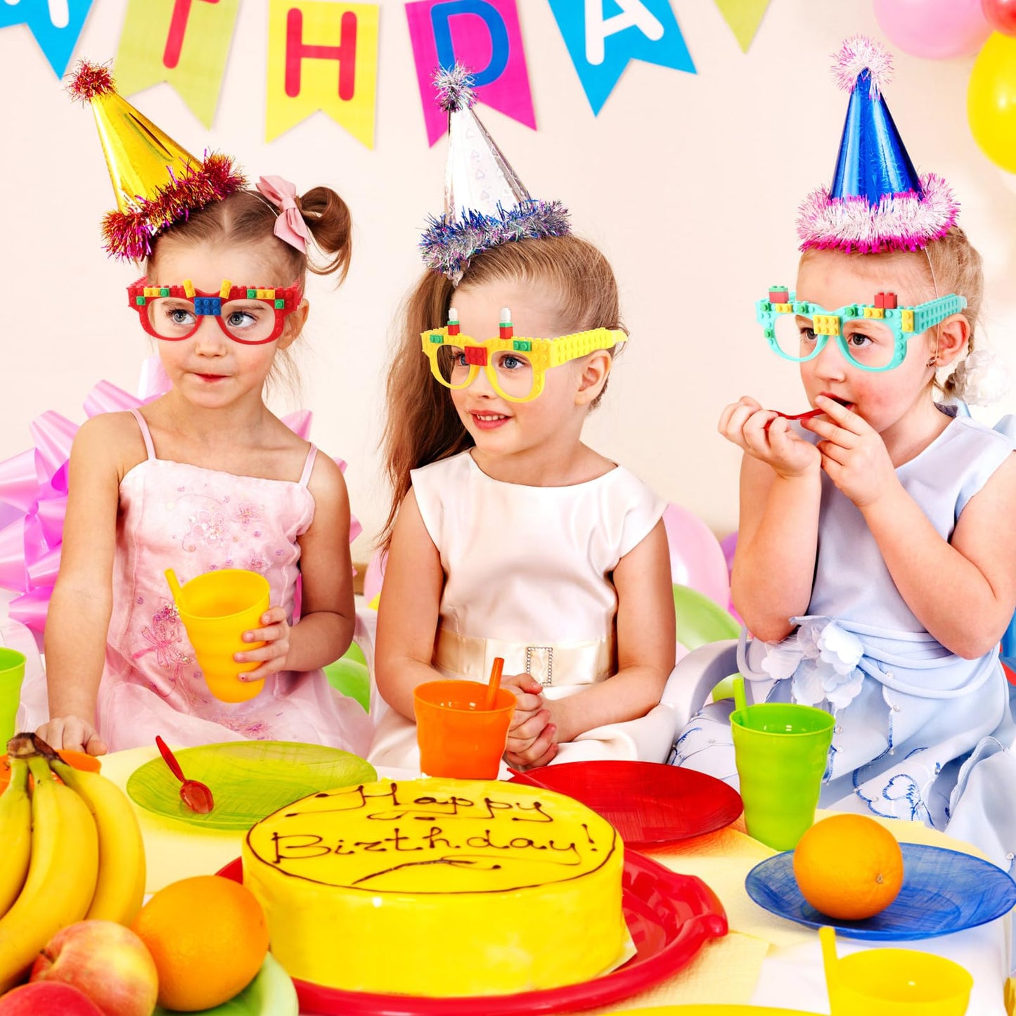 Hxezoc 12 Pcs DIY Building Bricks Glasses – Creative Party Favors for Kids
