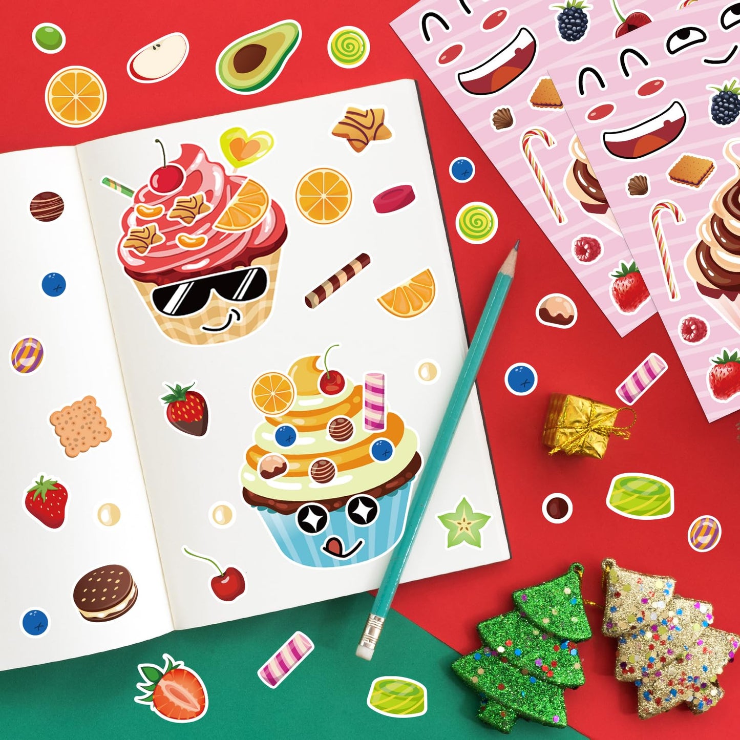 Hxezoc 32 Sheets Make Your Own Cupcake Stickers – DIY Art & Party Favors Kit