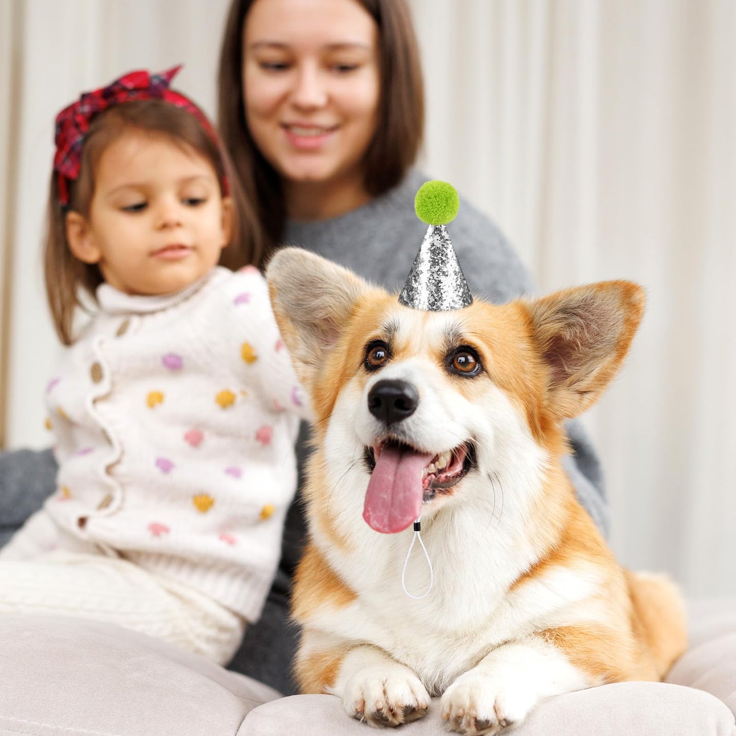 Hxezoc Glitter Mini Birthday Hats – 10 Pcs Multicolor Sequin Cone Hats for Kids and Pets
