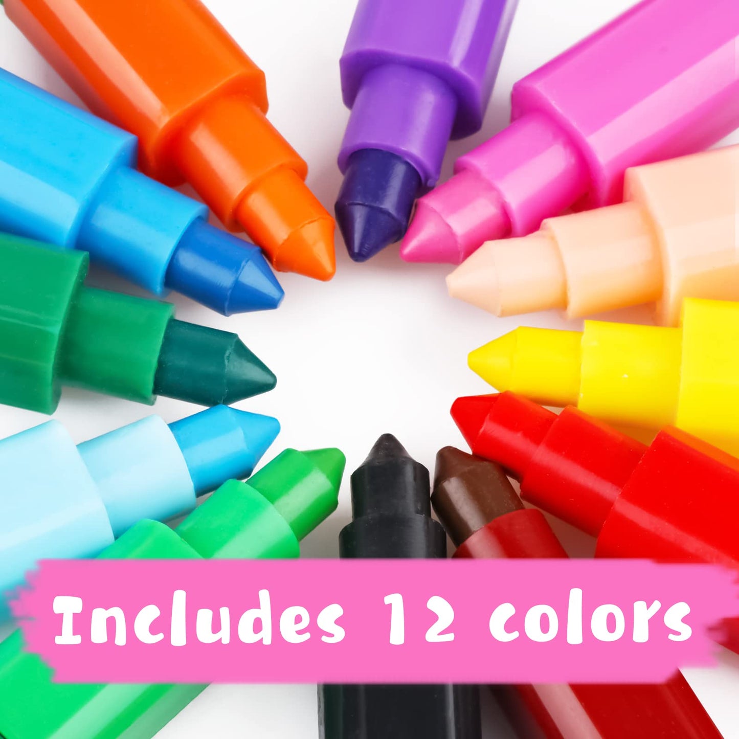Hxezoc 20 Pieces Stacking Crayons – Buildable, Colorful Stackable Crayons for Kids, Party Favors, Rainbow Pencils, 12 Colors