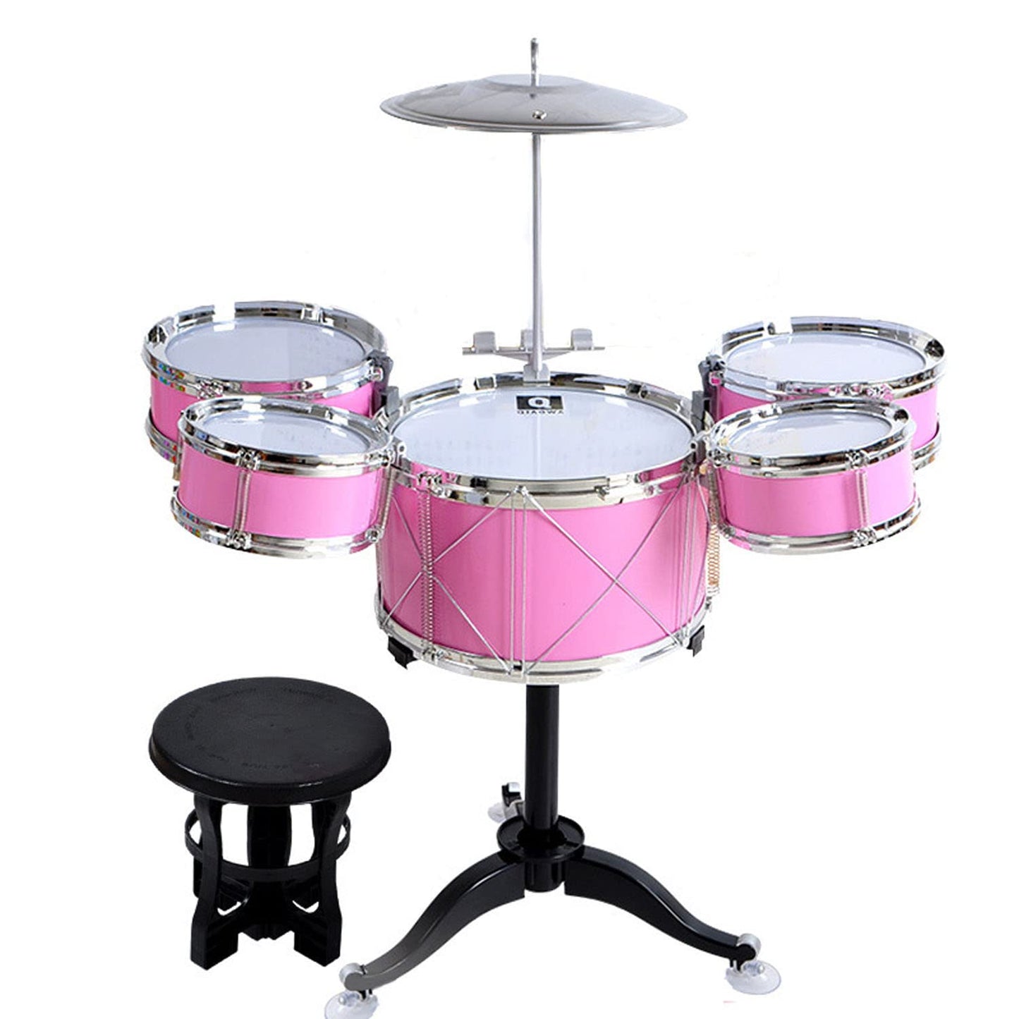 HXIA Kids Drum Set Pink — For Ages 3-6 | Beginner Rock Jazz Toy