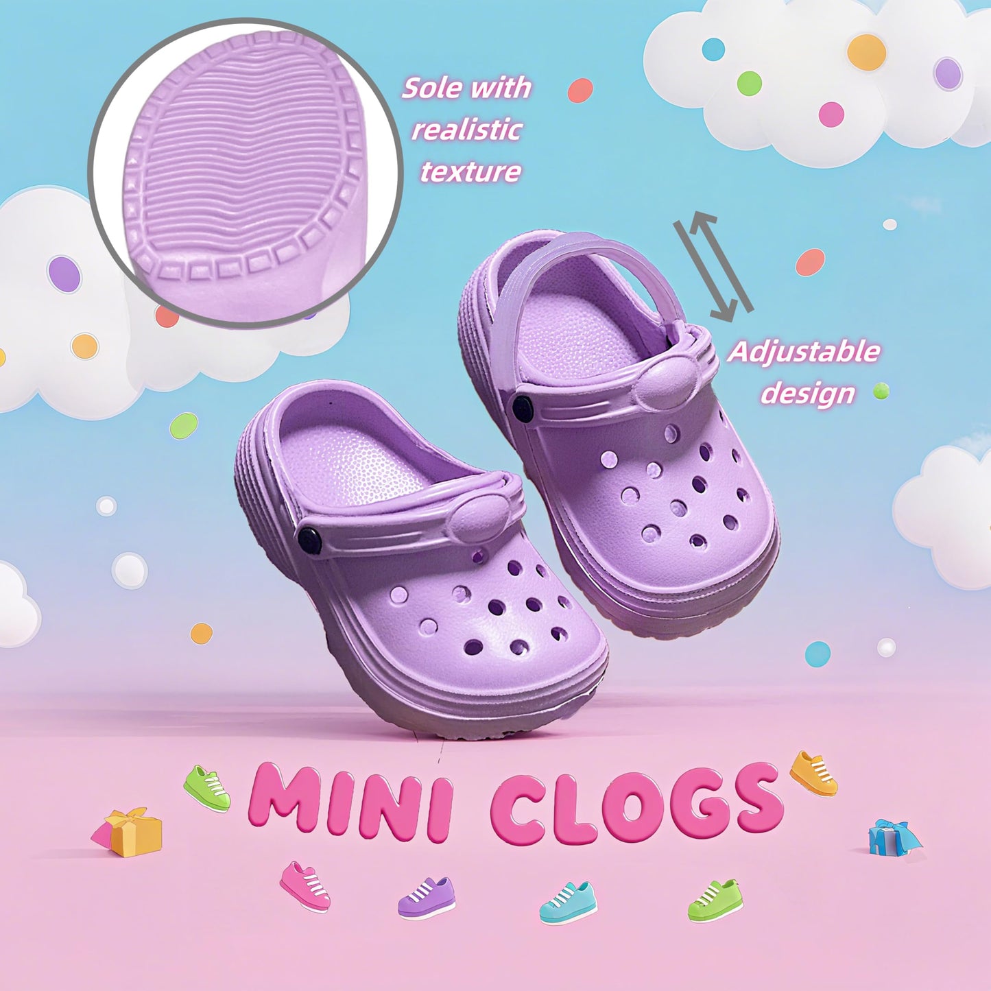 HXIELEC 4 Pairs Macaron EVA Slip-On Clogs for 18-Inch Dolls – Fits Most Dolls