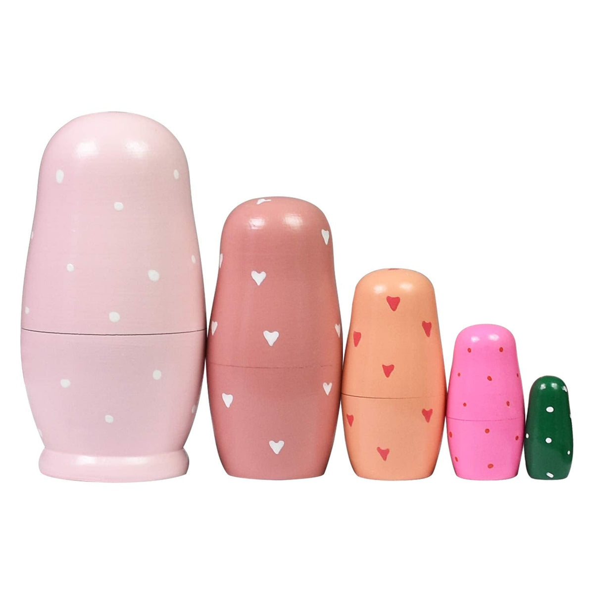 HYCLES Nesting Dolls Russian Matryoshka — Handmade Wooden Kids Toy Set (5 Pieces)