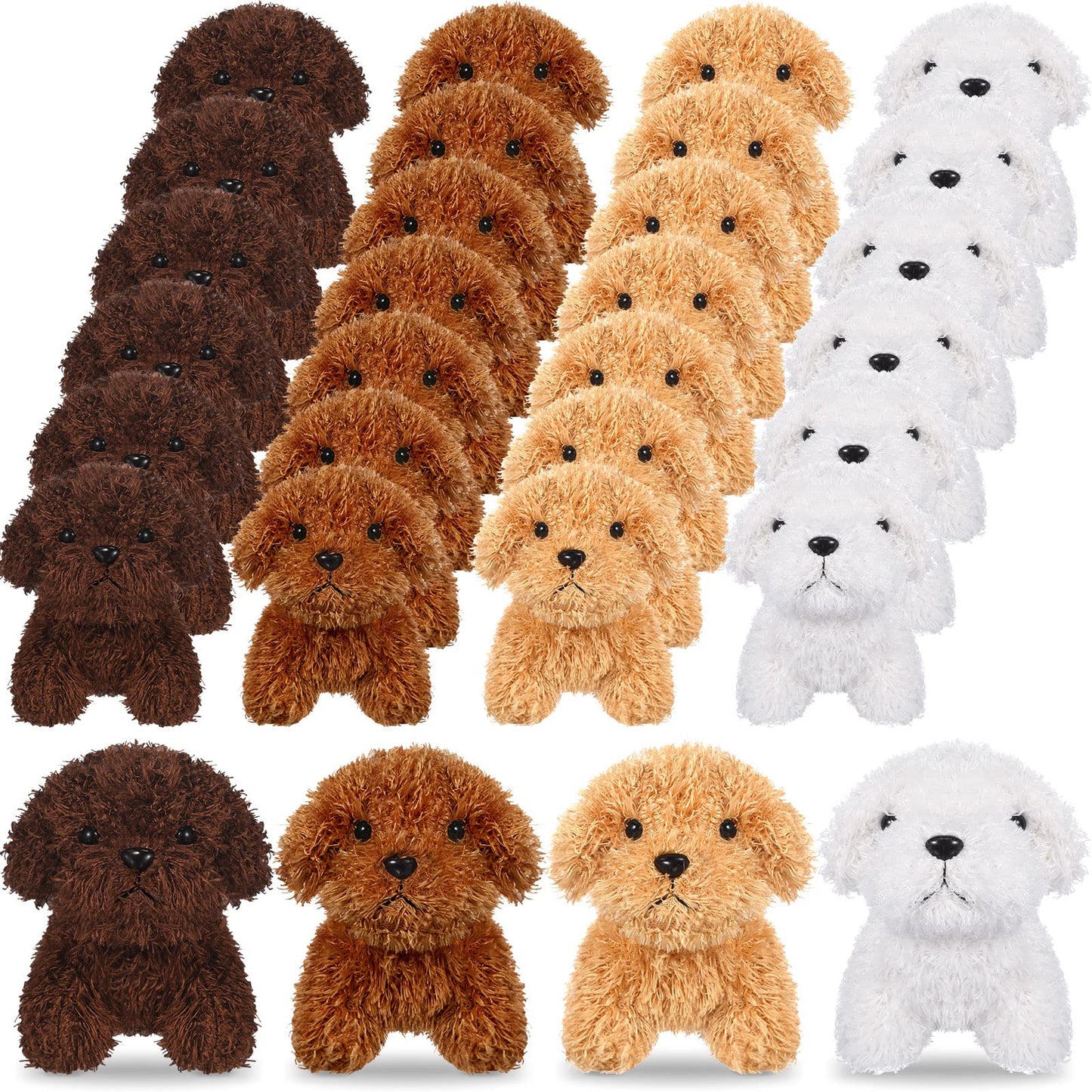HyDren 30 Pcs Multicolor Puppy Plush – Mini Stuffed Dogs Bulk for Kids