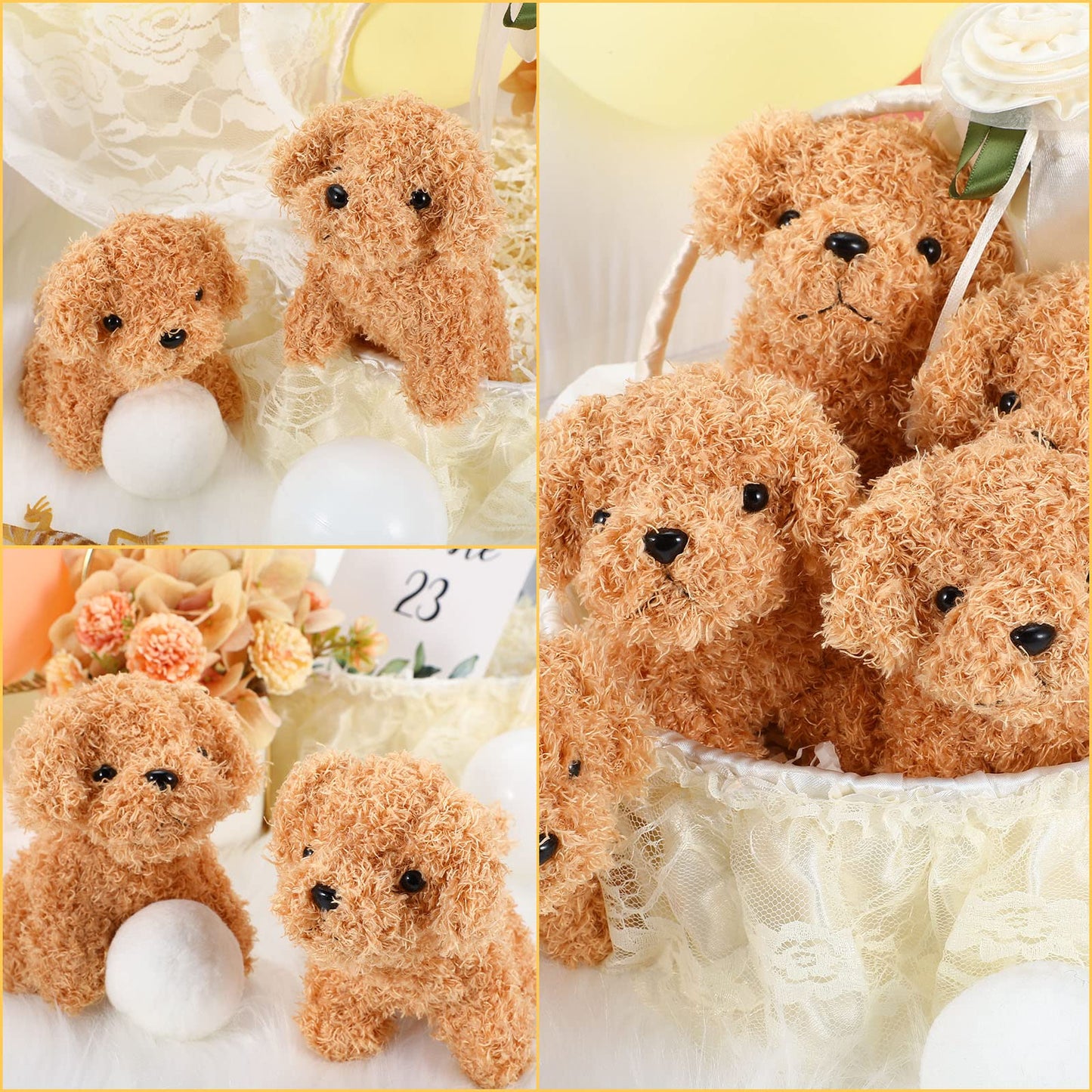HyDren 30 Pcs 4.72-In Puppy Dogs Plush Animals – Soft Puppies for Kids & Adoption Events