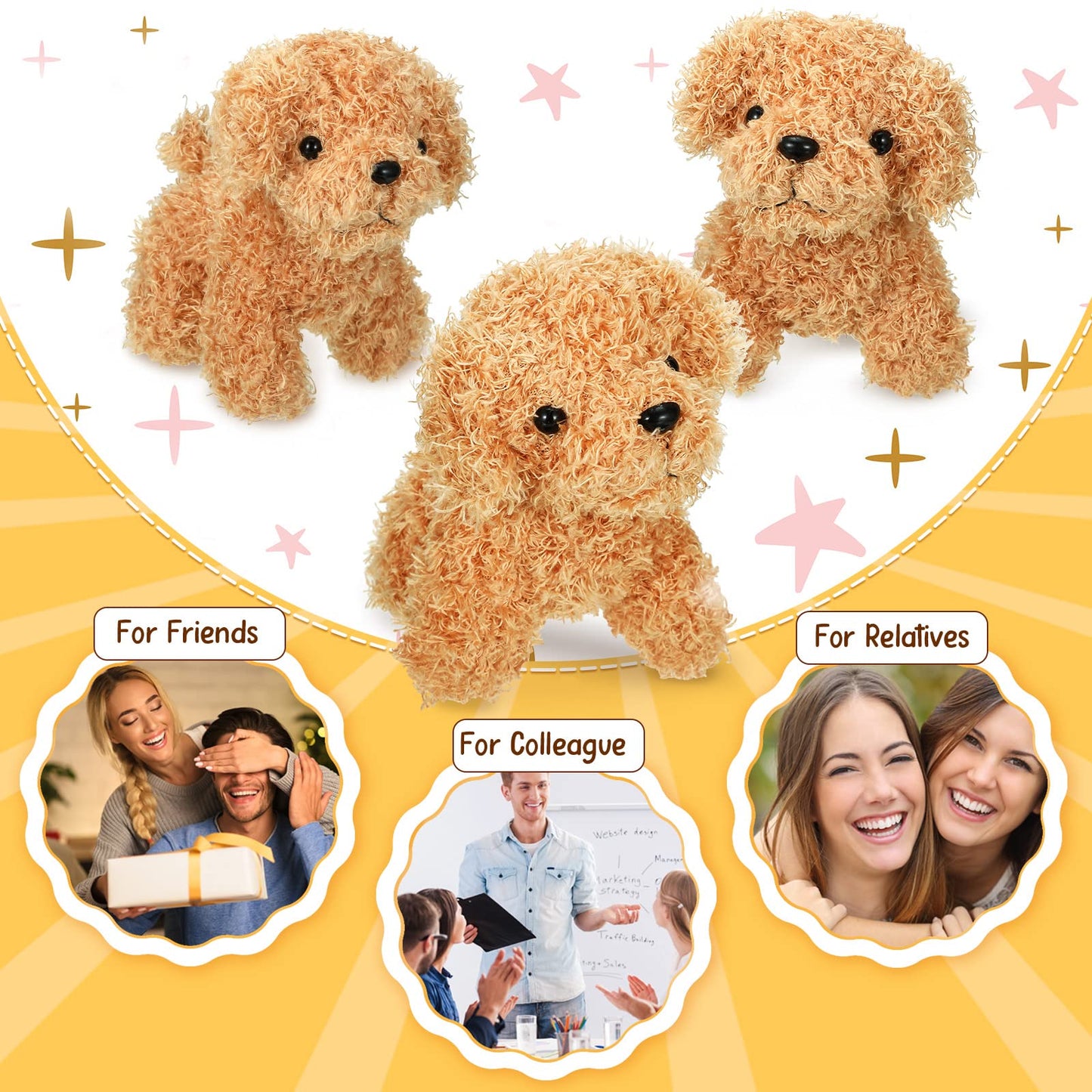 HyDren 30 Pcs 4.72-In Puppy Dogs Plush Animals – Soft Puppies for Kids & Adoption Events