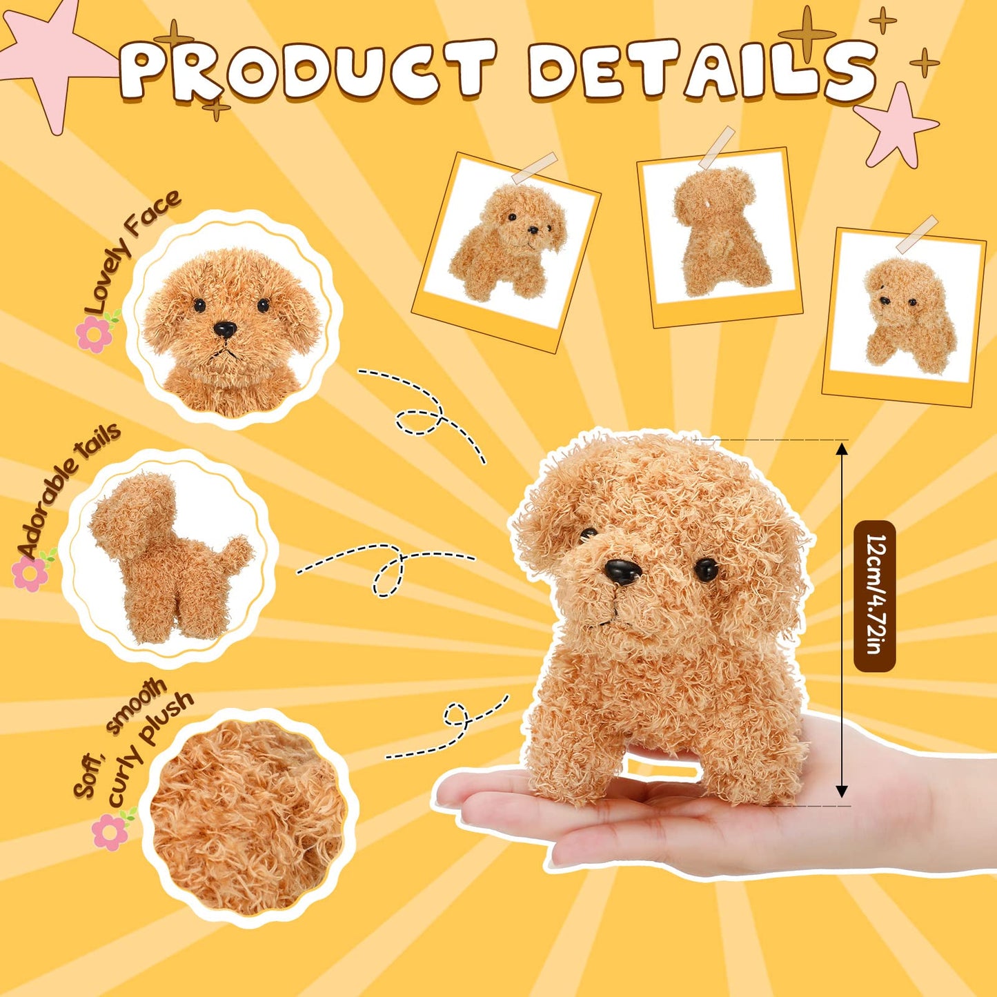 HyDren 30 Pcs 4.72-In Puppy Dogs Plush Animals – Soft Puppies for Kids & Adoption Events