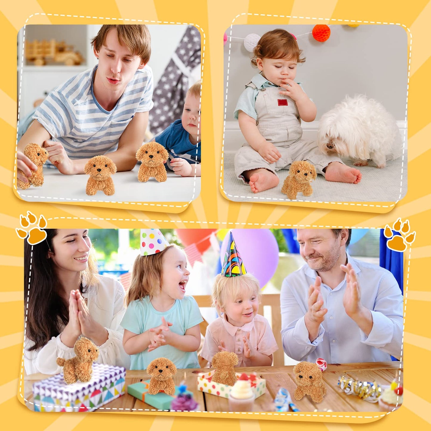 HyDren 30 Pcs 4.72-In Puppy Dogs Plush Animals – Soft Puppies for Kids & Adoption Events