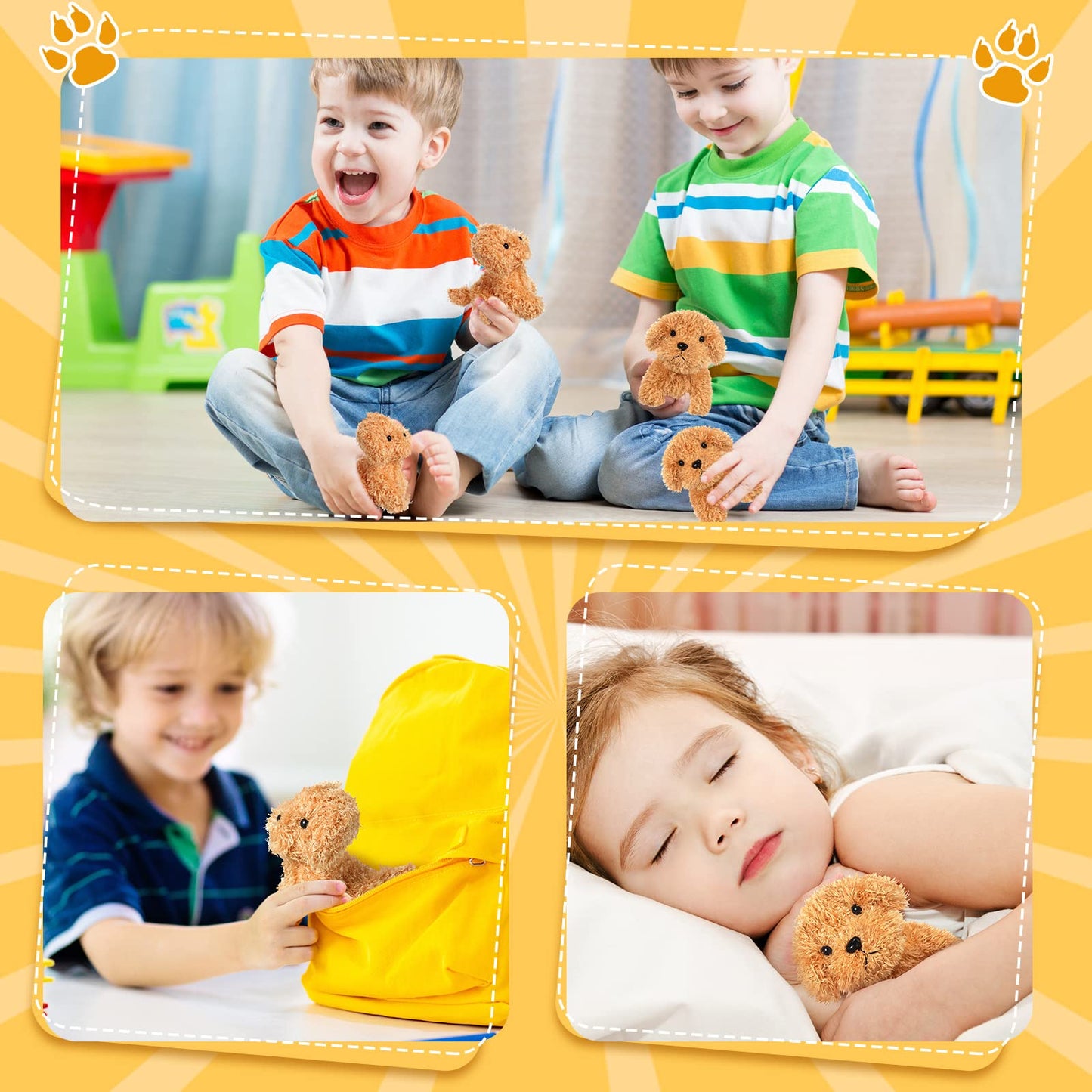 HyDren 30 Pcs 4.72-In Puppy Dogs Plush Animals – Soft Puppies for Kids & Adoption Events
