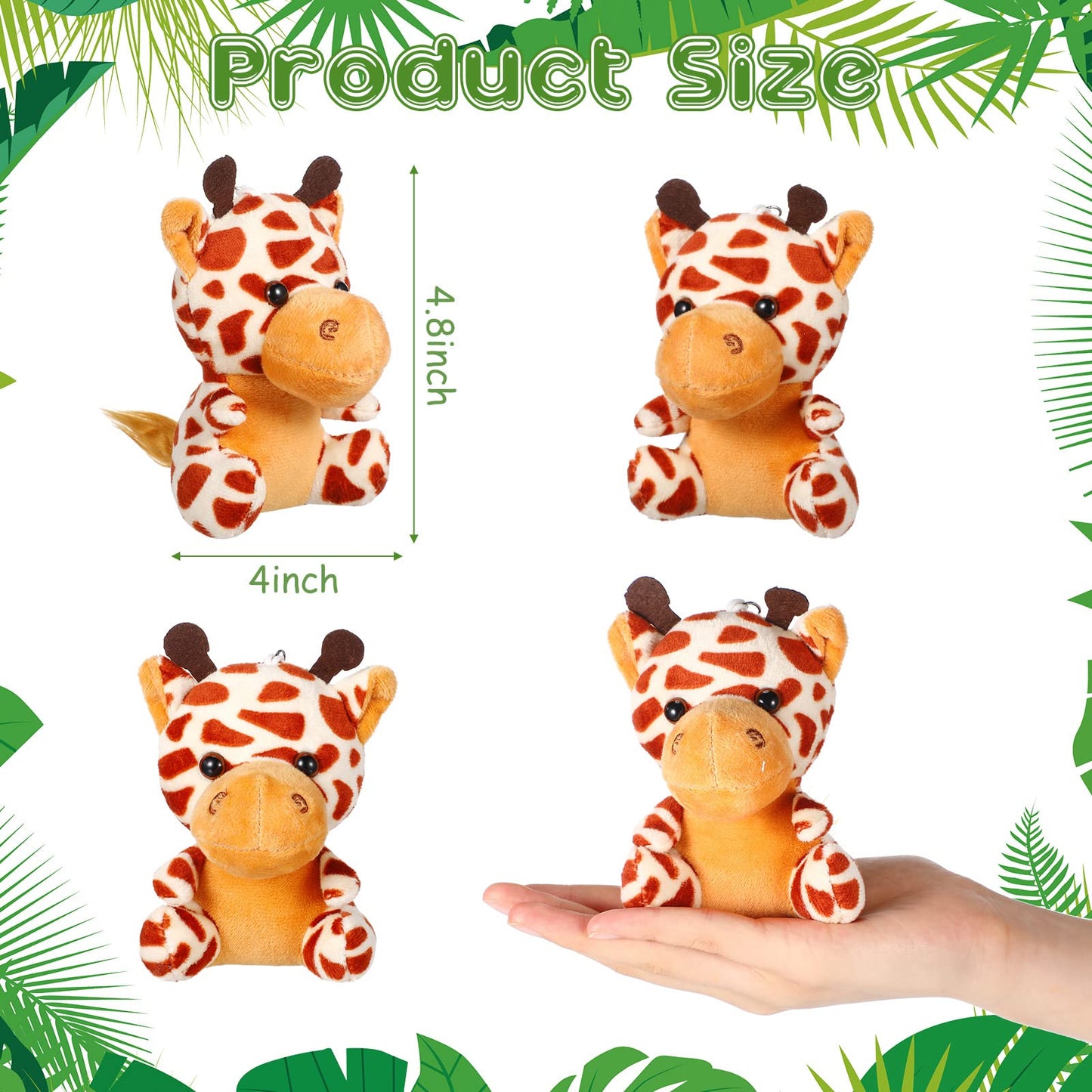 HyDren 40 Pack Mini Jungle Animal Plush Toys – 4.7 Inch Safari Plush for Parties