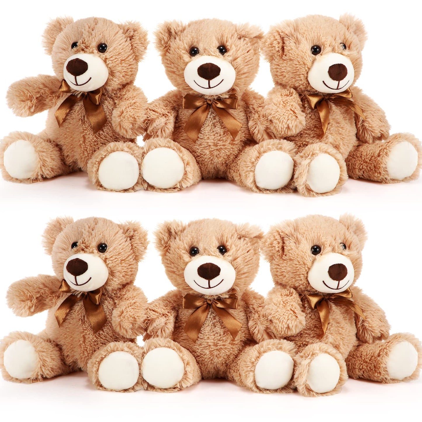 HyDren 6-Piece Bear Stuffed Animals – Soft Plush, Bedtime Companion & Decor