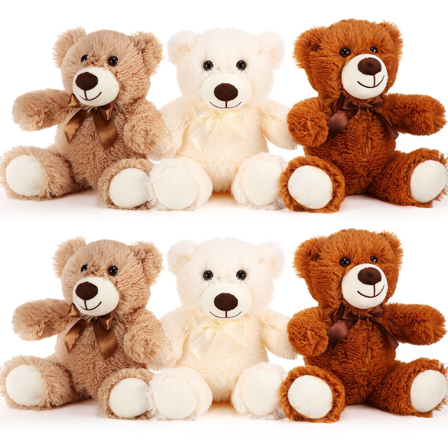 HyDren 6 Pcs Bear Stuffed Animals – Soft Plush Bears for Sleep, Play, and Decor