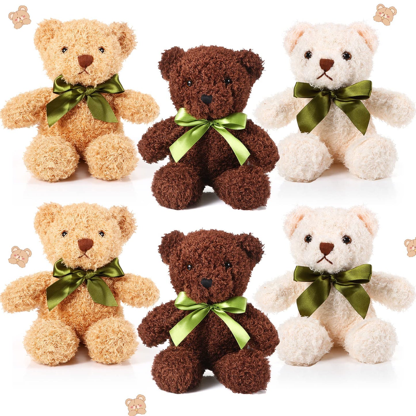 HyDren 6 Pcs Bear Stuffed Animals – Soft Plush Bears for Sleep, Play & Home Decor