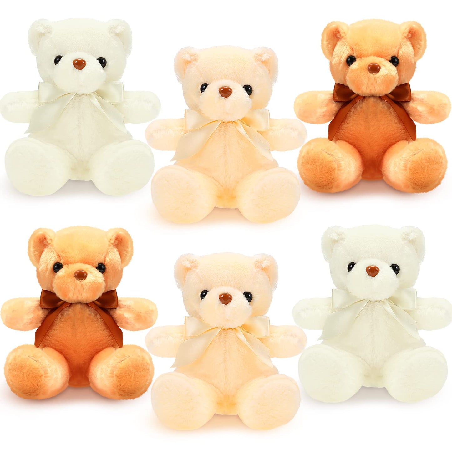 HyDren 6 Pcs Bear Stuffed Animals – Soft Plush Bears for Sleep, Play & Home Decor
