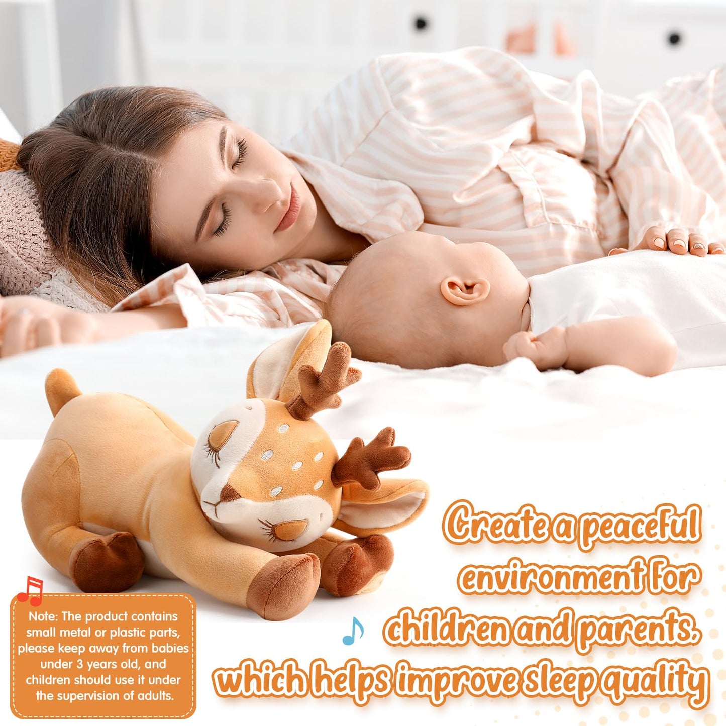 HyDren Breathing Deer – Soothing Plush with Lights, Music & Breathing Motion for Sleep & Relaxation