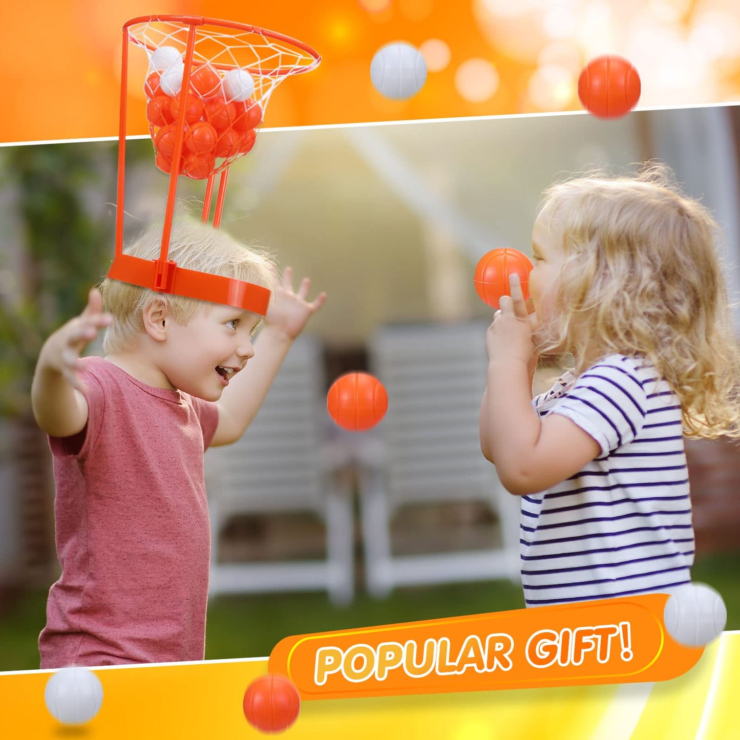 HyDren Head Hoop Basketball Party Game Set – Portable, Adjustable Headbands, 33 Pcs