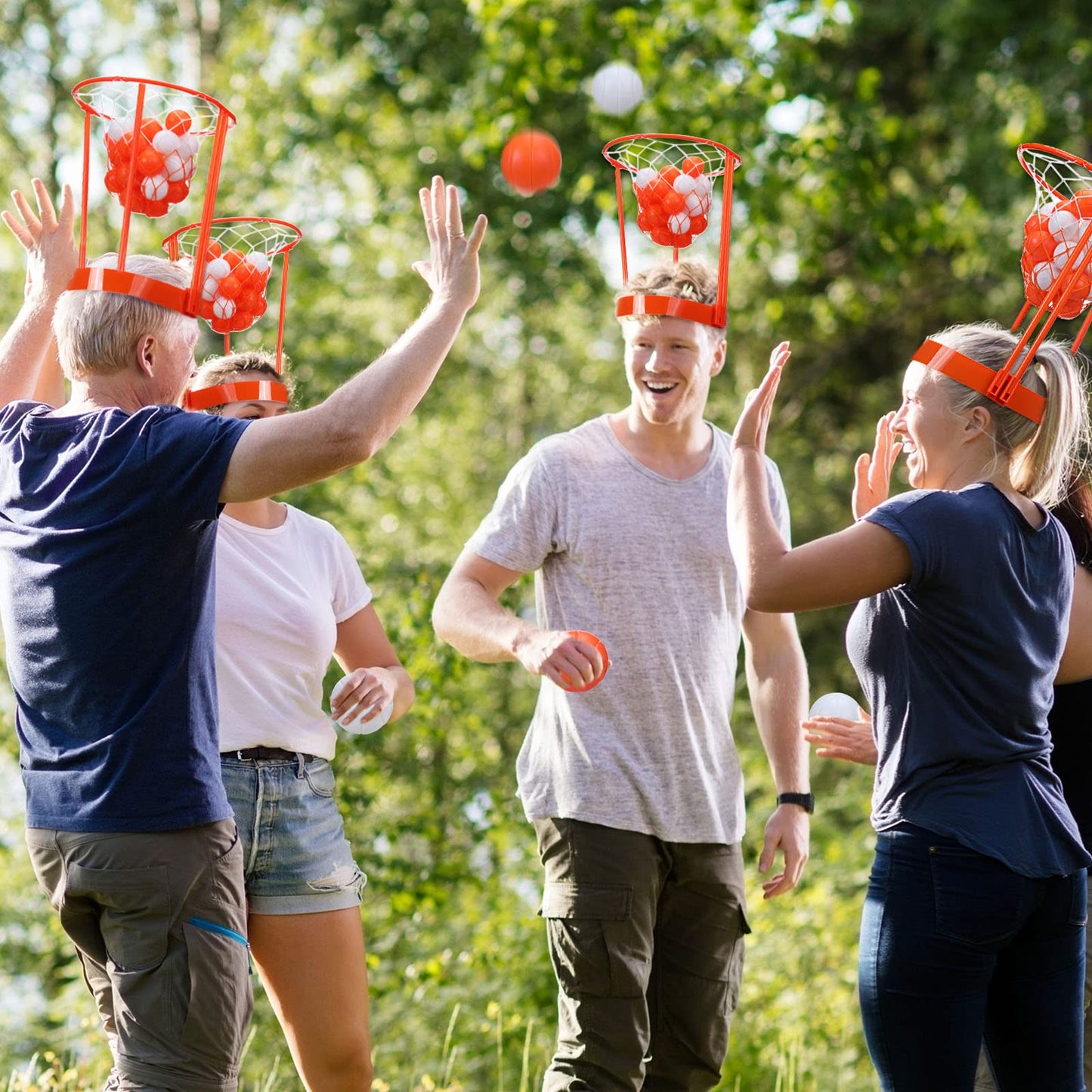 HyDren Head Hoop Basketball Party Game Set – Portable, Adjustable Headbands, 33 Pcs