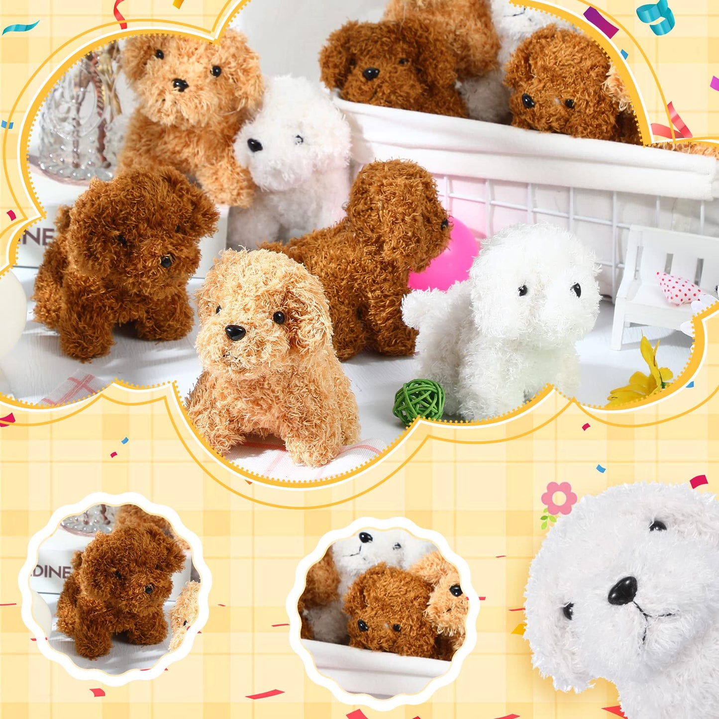HyDren 30 Pcs Multicolor Puppy Plush – Mini Stuffed Dogs Bulk for Kids
