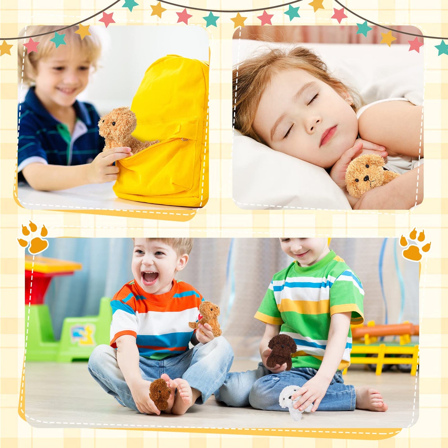 HyDren 30 Pcs Multicolor Puppy Plush – Mini Stuffed Dogs Bulk for Kids