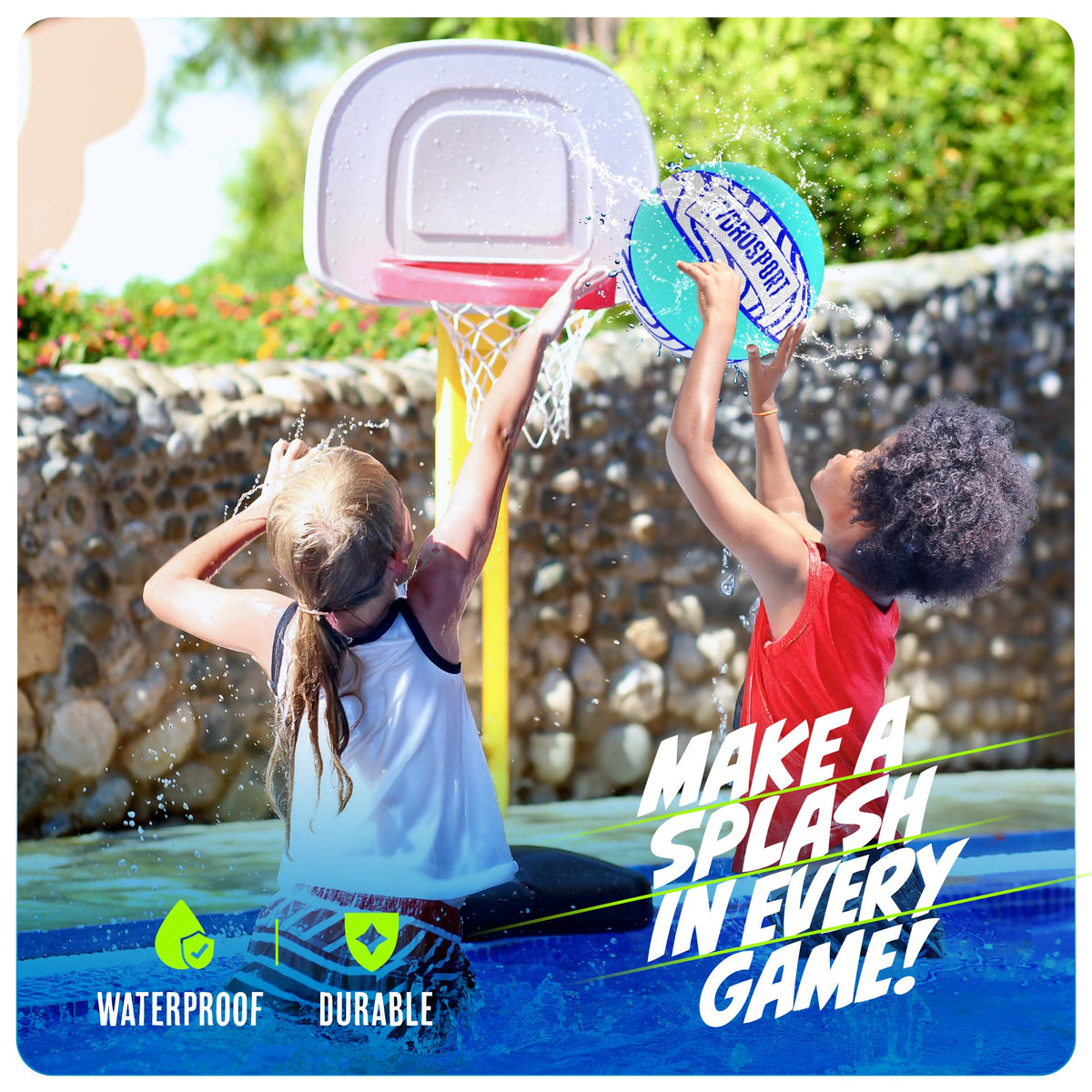 HydroSport Pool Basketball (Size 3) – Waterproof Water Basketball for Pools & Beach