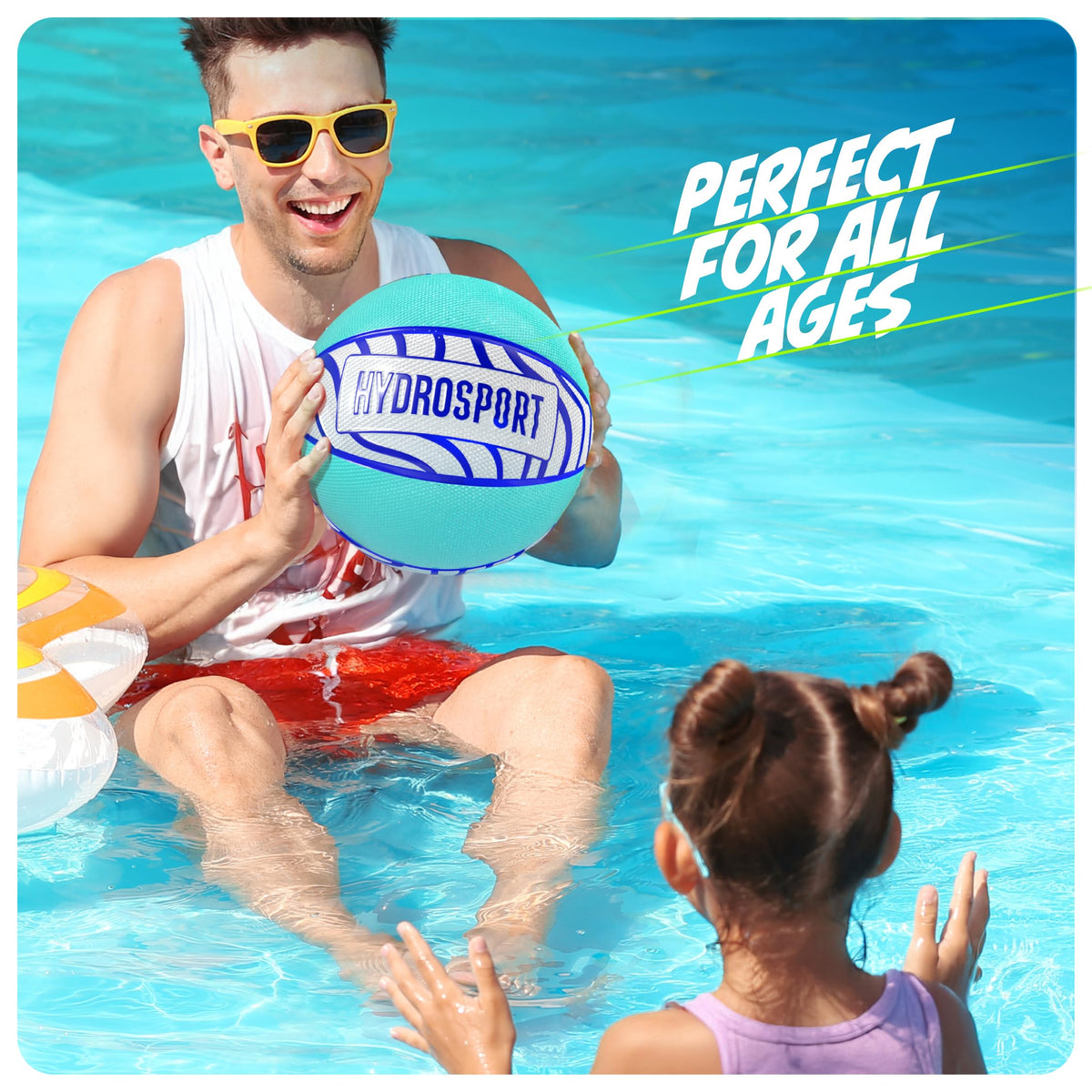 HydroSport Pool Basketball (Size 3) – Waterproof Water Basketball for Pools & Beach