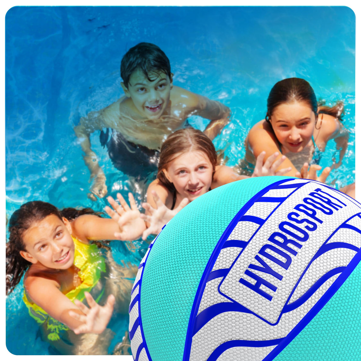 HydroSport Pool Basketball (Size 3) – Waterproof Water Basketball for Pools & Beach