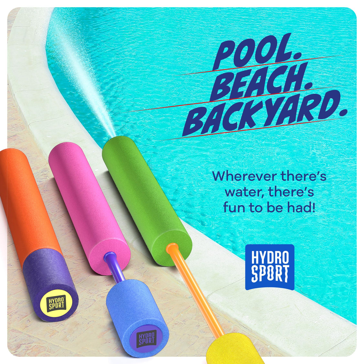 HydroSport Water Blasters for Kids - 3-Pack Pool & Backyard Water Toys