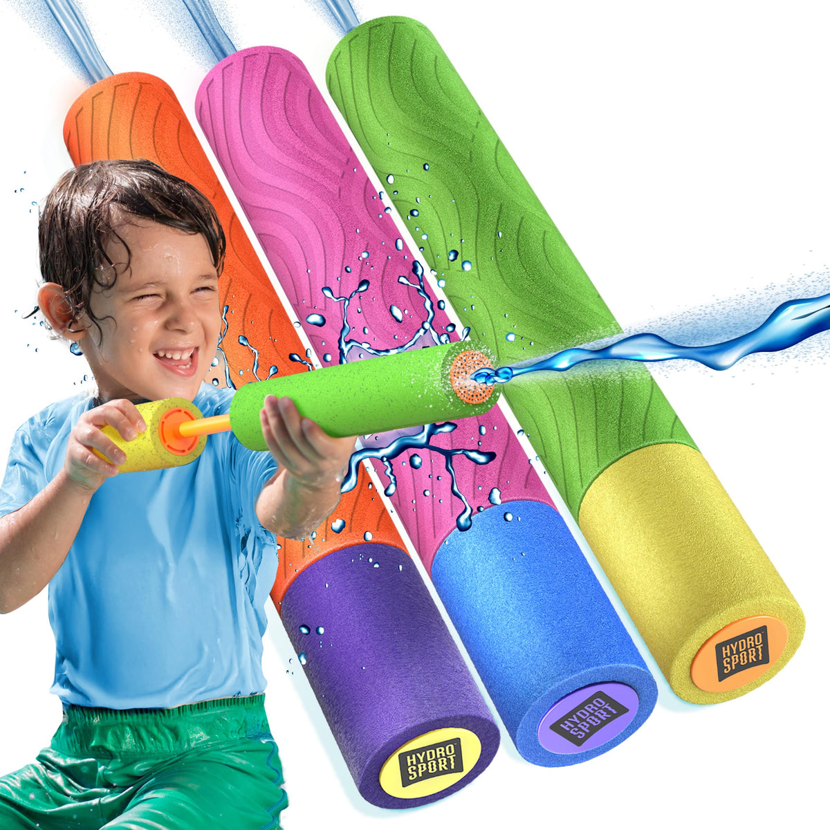 HydroSport Water Blasters for Kids - 3-Pack Pool & Backyard Water Toys