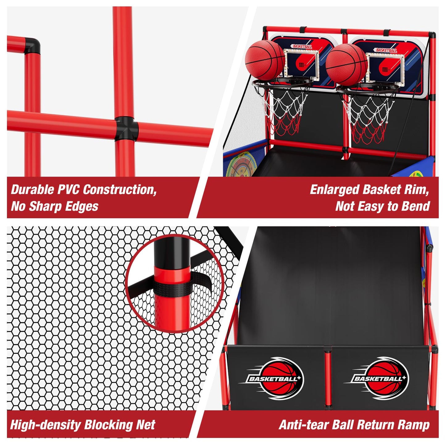 HYES 2-in-1 Dual Shot Basketball Arcade Game with LED Scoreboard & Dart Boards – Indoor/Outdoor Kids Sport Toy