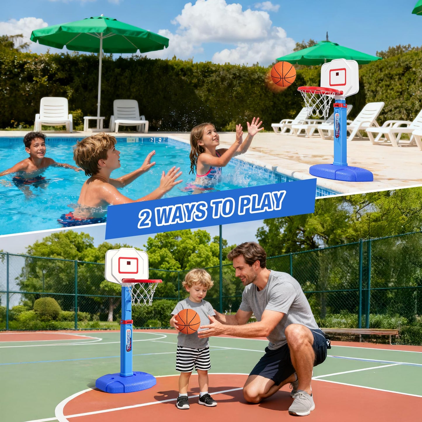 HYES Toddler Basketball Hoop with LED Rim & Scoreboard – Adjustable Indoor/Outdoor Mini Hoop