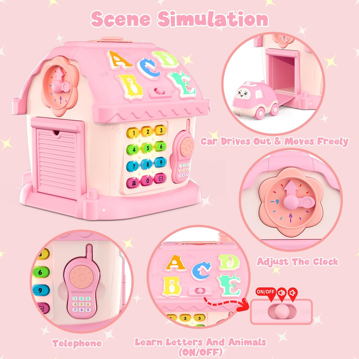 HYES Musical Learning House Toys for 1-Year-Old Girls | Toddler Learning & Storytelling Gift