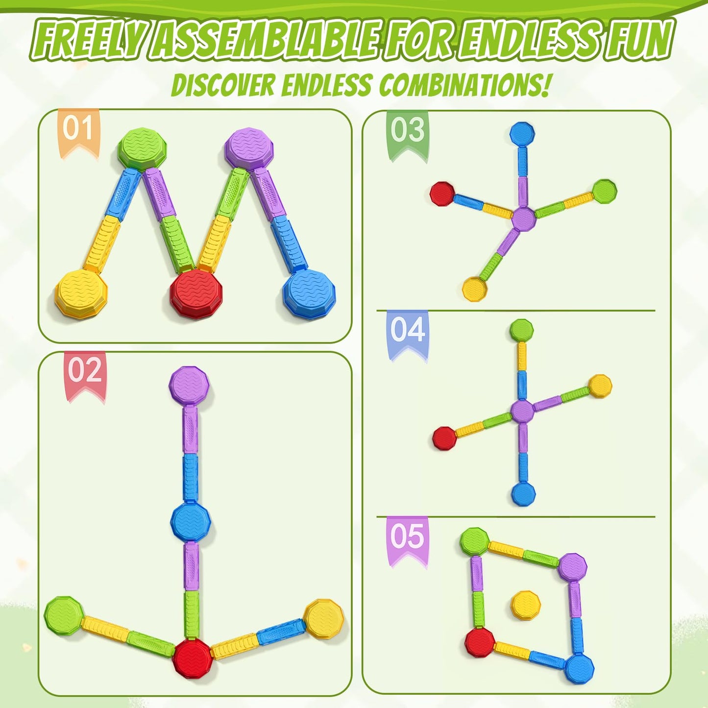 HYES Balance Beams & Stepping Stones — Sensory Obstacle Course Toys for Kids 3-5