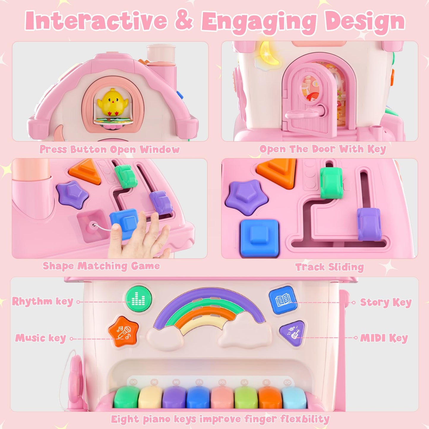 HYES Musical Learning House Toys for 1-Year-Old Girls | Toddler Learning & Storytelling Gift