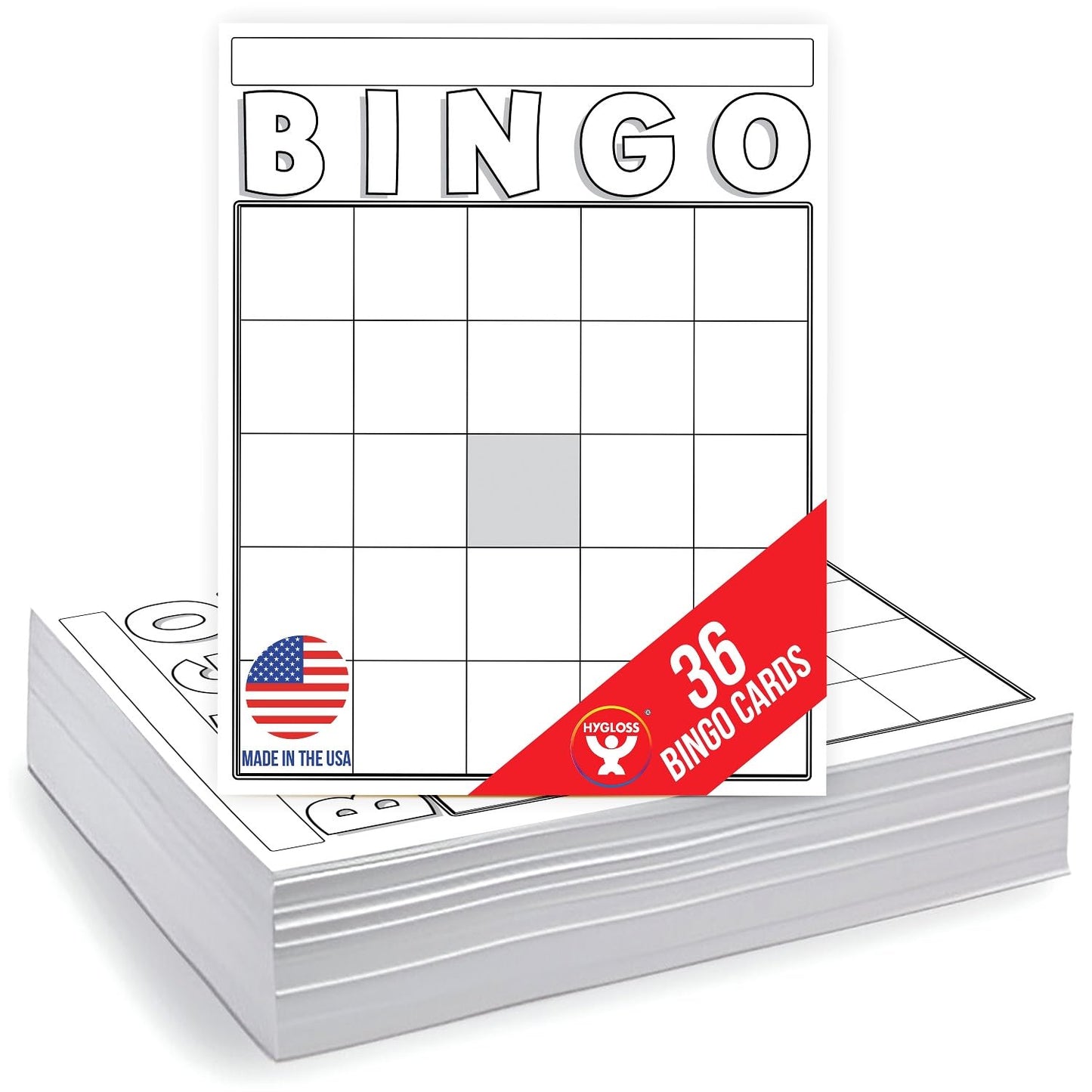 Hygloss Blank Bingo Cards – Disposable Large White Sheets for Classrooms & Events