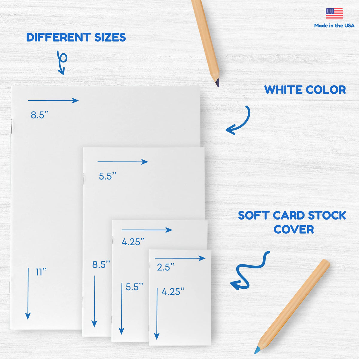 Hygloss Blank Books – Bulk 10 Pack, 5.5 x 8.5 in White Paperback Sketchbooks