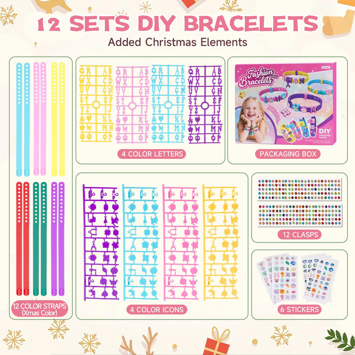 HYH Art & Craft Kits: 12-Set Friendship Bracelet Making Kit for Kids 5–12