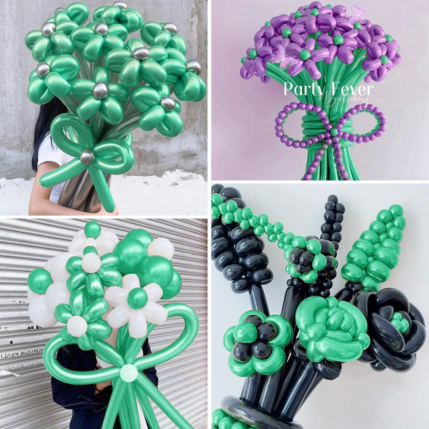 HYKJNBW 100Pcs Metallic Green Chrome 260 Balloons – Long Skinny Twist Balloons for Party Decor