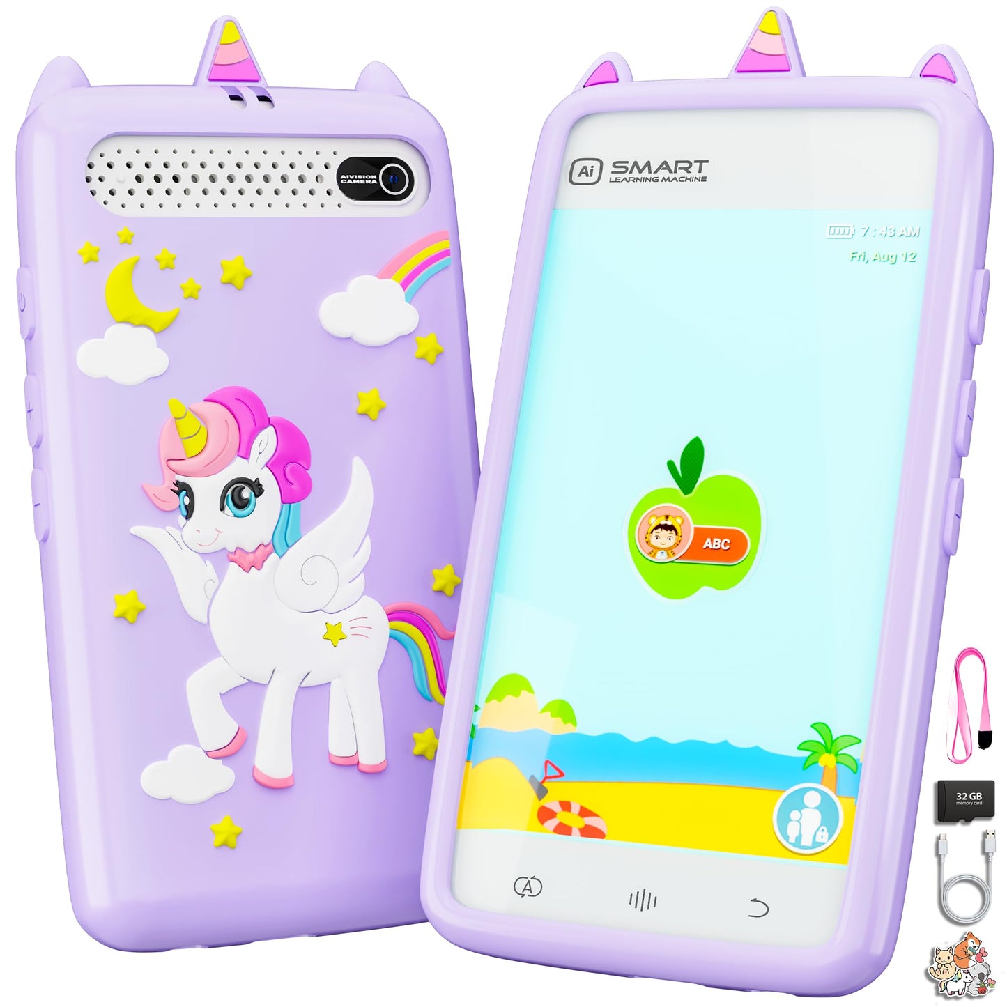 Hylmpda Kids Smart Phone for Girls – 3.97-inch Touchscreen, 32GB, HD Camera & Learning Games