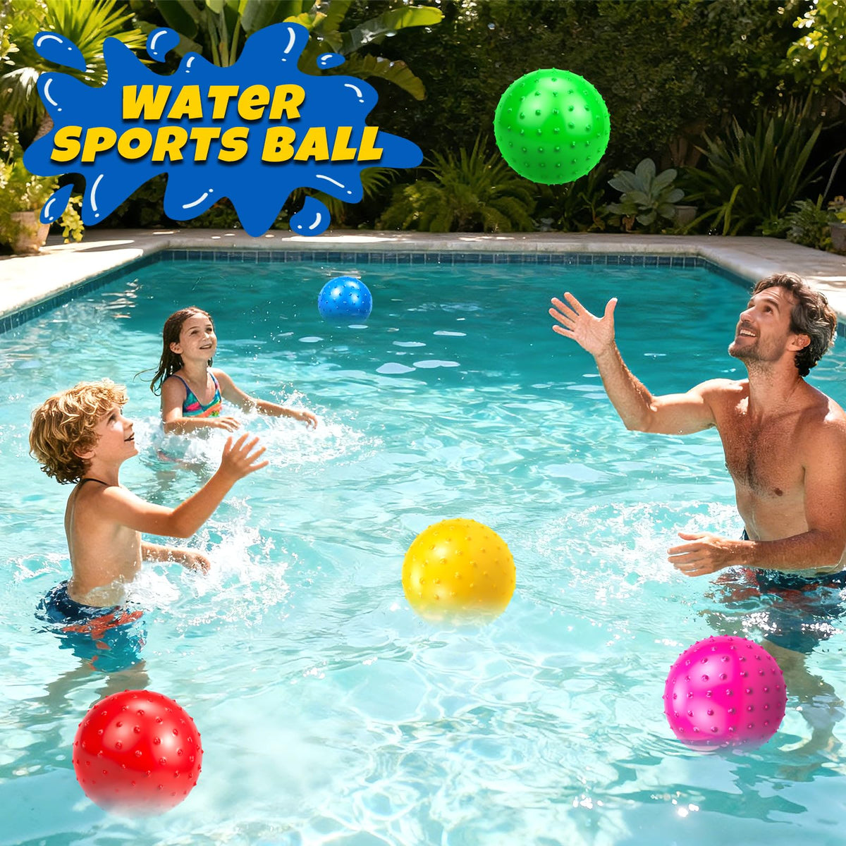 Hymaz Knobby Balls Bulk – 9-Inch Soft Bouncy Sensory Balls, Set of 5 with Pump