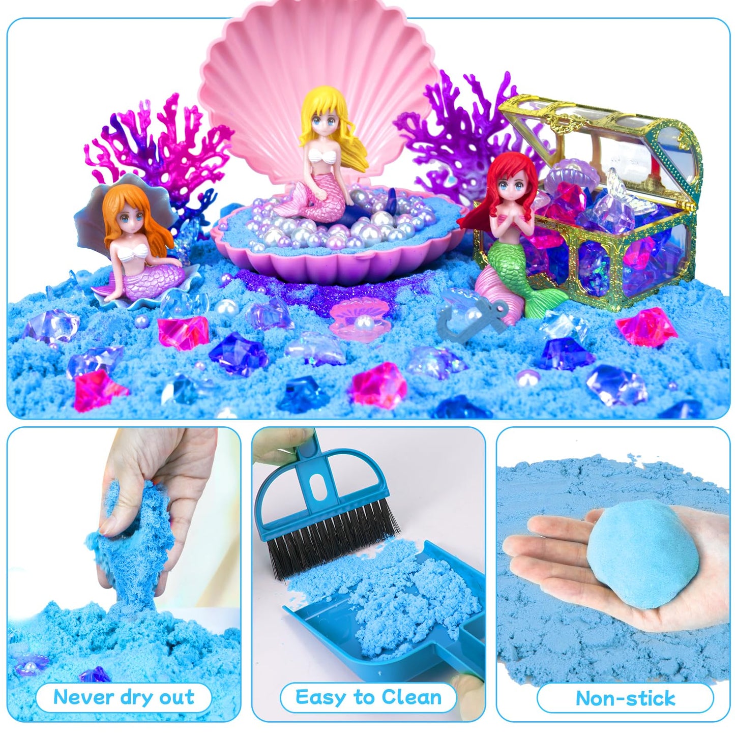 Hymaz Mermaid Sand Art Kit – 2.2lbs Magic Sand & Treasure Accessories