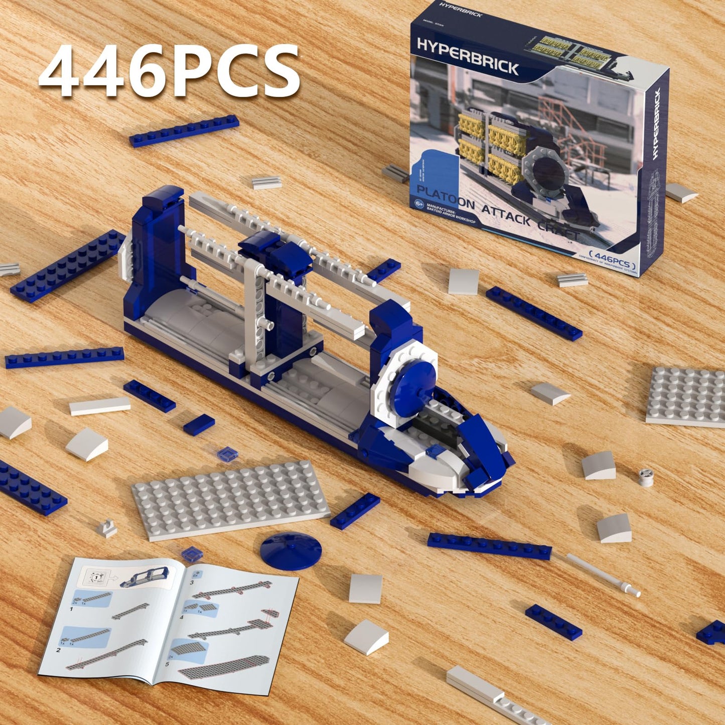 HyperBrick Droid Army Battle Pack – Platoon Attack Craft with 33 Droids & 1 Pilot