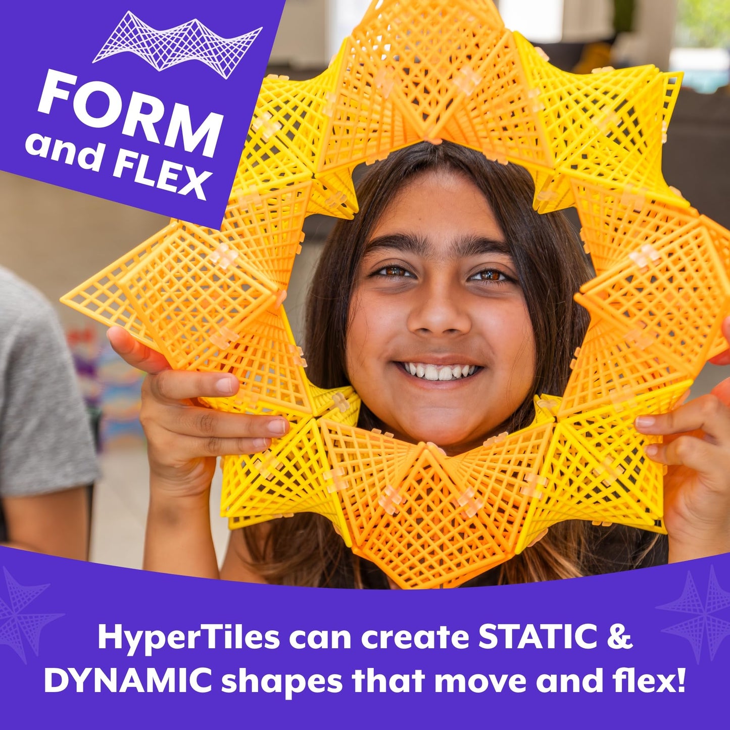 Hypertile HyperTiles Hyperbolic Building Toy | 48 Tiles & 80 Connectors for STEM Exploration